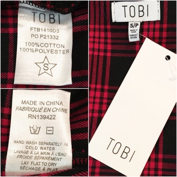 Tobi Small Red Plaid & Lace Skirt and Top Set NWT - Picture 7 of 8